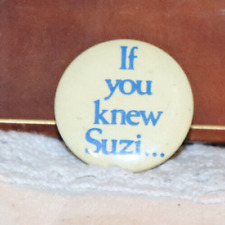 Vintage 1979 SUZI QUATRO promo button If You Knew pin 1.25
