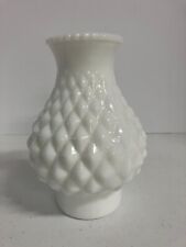 Vintage Milk Glass Lamp Shade~Quilted Diamond Pattern  7