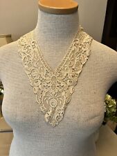 Beautiful Beige Lace Collar Vintage V Neck Collar #1 picture