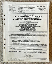 Official List of Open and Prepay Stations ICC OPSL 6000-F February 1985 picture