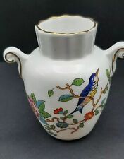 Ansley Pembrook Porcelain Bird in tree flower Vase England 3.5 inches picture