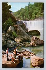 Corbin KY-Kentucky, Cumberland Falls State Park, Fishing, Vintage Postcard picture