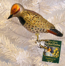 2008 OLD WORLD CHRISTMAS - NORTHERN FLICKER - CLIP ON BLOWN GLASS ORNAMENT NEW picture