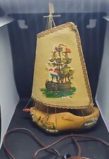 Vintage Dutch Sailing Clog Night Light, Wooden Shoe From Holland picture