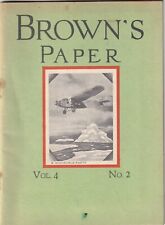 Vtg 1928 Brown's Paper Magazine Vol 4 No 2 & Brown's Endurance Contest Flyer picture