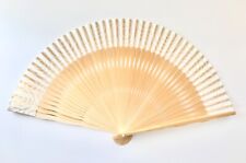 Kyo Sensu/Tanji × Mino Washi/Openwork Ripple Pattern Folding Fan Made In Japan picture