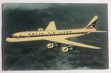 Aviation Airplane Postcard Delta Airlines Issue Douglas DC-8 Fanjet Midair X2 picture
