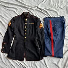 WWII USMC Marine Corps Named Tailored Dress Blues Uniform Pants & Coat picture