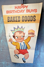 1955 Campbell's Kids Sign Grocery Store Display Advertising Poster BAKED GOODS picture