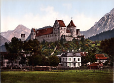 Germany, Füssen Castle. vintage print photochromie, vintage photochrome  picture