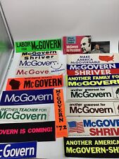 McGovern 72 Vintage Political Bumper Sticker Lot Of 18 Different Rare picture