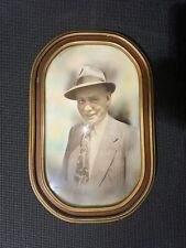 Antique Portrait of Man, Hand Colored, Hand Tinted Photo, Framed, Bubble Glass picture