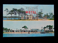 Fort Walton Beach  Florida~ Holiday Sound Boatel-Motel~ vintage postcard picture