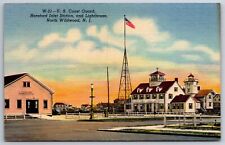 North Wildwood New Jersey~US Coast Guard~Hereford Inlet Station~Lighthouse~Linen picture