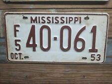 Vintage Mississippi expired 1953 License Plate/Tag-40-061 picture