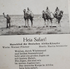WW2 German Afrika Korps Wehrmacht camel soldiers original song postcard desert picture