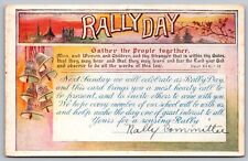 Rally Day Gather People Together Deut 31:12 WB Postcard UNP WOB VTG Vintage picture