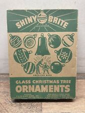 Vintage Uncle Sam Shiny Brite Box 13 Medium Size Mercury Glass Ornaments picture