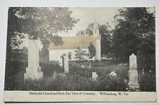 Postcard WEST VIRGINIA Williamsburg METHODIST CHURCH & CEMETERY 1909 picture