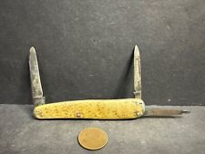 Vintage H. Boker Cutlery 3-Blade Bone Pocket Knife, Sprung Blade #17 picture