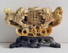 CHINESE HAND CARVED SOAPSTONE INCENSE BURNER picture