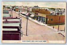 1911 Main Street Town Building Dirt Road View Red Lake Falls Minnesota Postcard picture