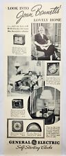 1937 GE General Electric Clocks Vintage Print Ad Poster Man Cave Art Deco 30's picture