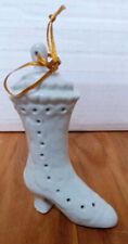 Vintage Victorian Style White Ceramic Pomander Boot, Potpourri Or Scent Chips 6