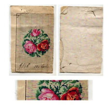ANTIQUE ORIGINAL BERLIN WOOLWORK HAND PAINTED CHART PATTERN  MINI ROSES ROUND picture