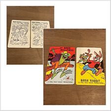 VINTAGE 1956 WALT DISNEY BRER RABBIT & BULLFROG CARTOONING CARDS EXTREMELY RARE picture