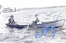 VTG Film Negative c.1910s Man in Suit Rowboat Rows Woman in Dress Hat Romantic picture