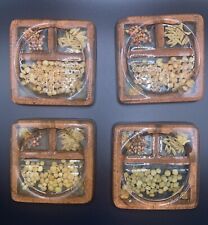Set of 4 Lucite Resin Seed Drink Coasters 70s Vintage Gamut Designs USA MCM Boho picture