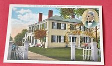 Unused Linen RALPH WALDO EMERSON HOME Concord - Boston Massachusetts MA postcard picture