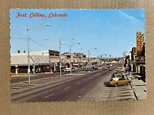 Postcard Fort Collins CO Colorado College Avenue Aggie Theatre Classic Old Cars picture