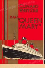 RMS Queen Mary Cunard White Star 1936 Vintage Style Travel Poster - 24x36 picture