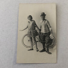 Circus Real Photo Postcard RPPC Clown Performer Comedy Act Bicycle picture