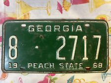 Vintage 1968 Georgia Automobile License Plate Tag  8-2717 picture
