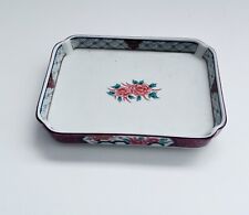 Vintage Japanese Arita Porcelain Imari Floral Rectangle Sushi Tray Red Mark picture