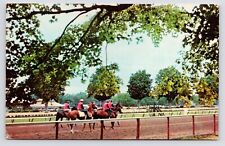 1960s Saratoga Race Track Horses Training At Summer Meet New York NY Postcard picture
