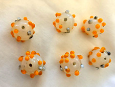 Antique,vintage, lampwork,beads,ATOMIC LOOKING,glass,BRIGHT ORANGE NOT YELLOW :) picture