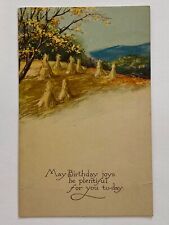 Antique Birthday Joys Gibson Art Co. Cincinnati Hay Field Scenery Postcard picture