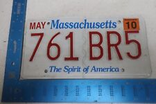 Massachusetts License Plate Tag 2010 10 MA Natural Sticker 761 BR5 picture
