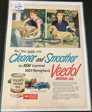Vintage DOG SHOW Boy w/ Cocker Spaniel VEEDOL Motor Oil Ad Art Poster picture