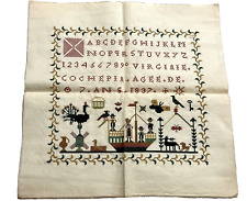 RARE ANTIQUE 1837 Cross Stitch Alphabet Sampler Completed By 7 Year Old AN S. picture