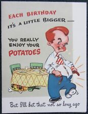 NEW~VINTAGE UNUSED~1948 NOVO LAUGH~HUMOROUS BIRTHDAY GREETING CARD ONLY (D) picture