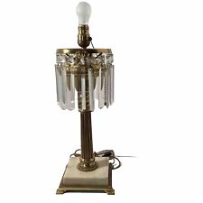 Vintage Hollywood Crystal Brass And Marbel Statement Lamp Mid 19Th Century picture