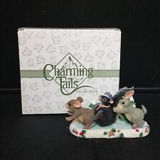 Vtg Charming Tails Figurine Skating Party Christmas Fitz & Floyd Silvestri picture