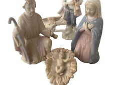 Porcelain Nativity Set Vintage RR Soft Colors 18 Pieces Pristine- Original Pack picture