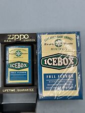1997 Icebox Menthols Black Matte Zippo Lighter NEW & Collectible Pack Empty picture