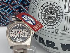 VINTAGE 1997 FOSSIL STAR WARS WATCH W/ DEATH STAR BOX & GLOW HANDS LE RUNS picture